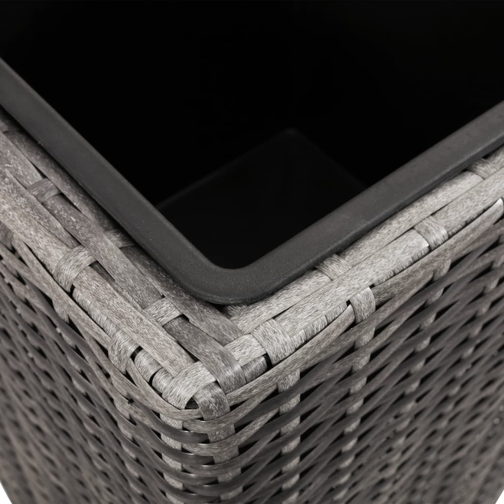 Plantenbakken Verhoogd Poly Rattan Grijs