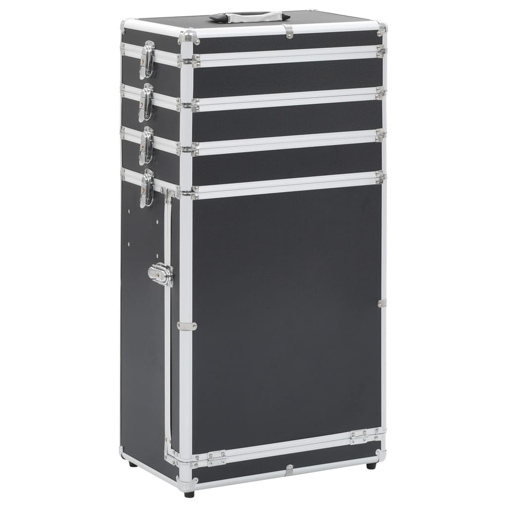 Make-up trolley aluminium zwart