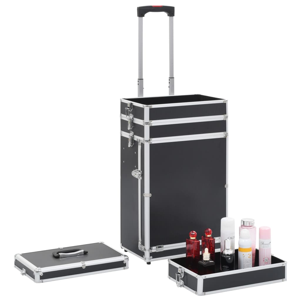 Make-up trolley aluminium zwart