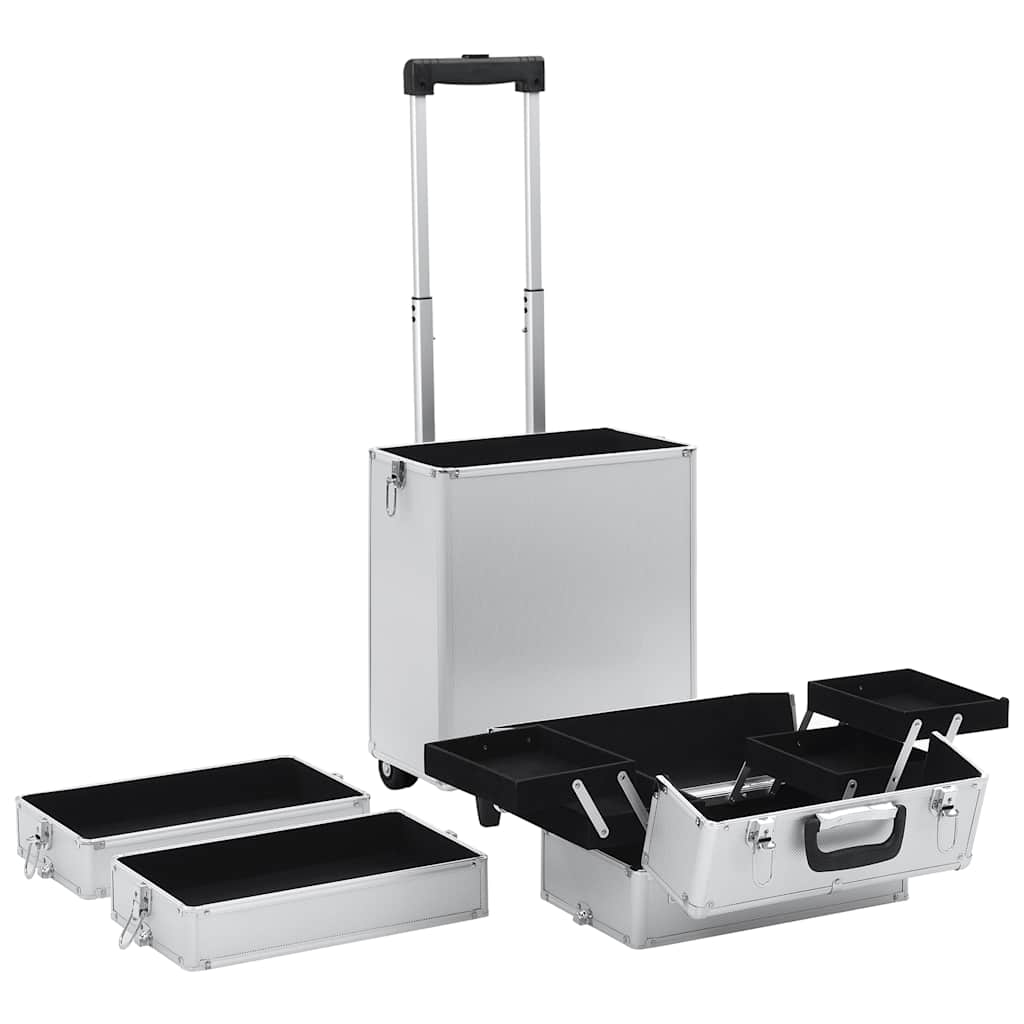 Make-up trolley aluminium zilverkleurig