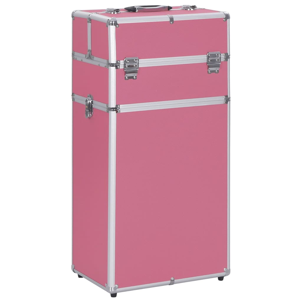 Make-up trolley aluminium roze