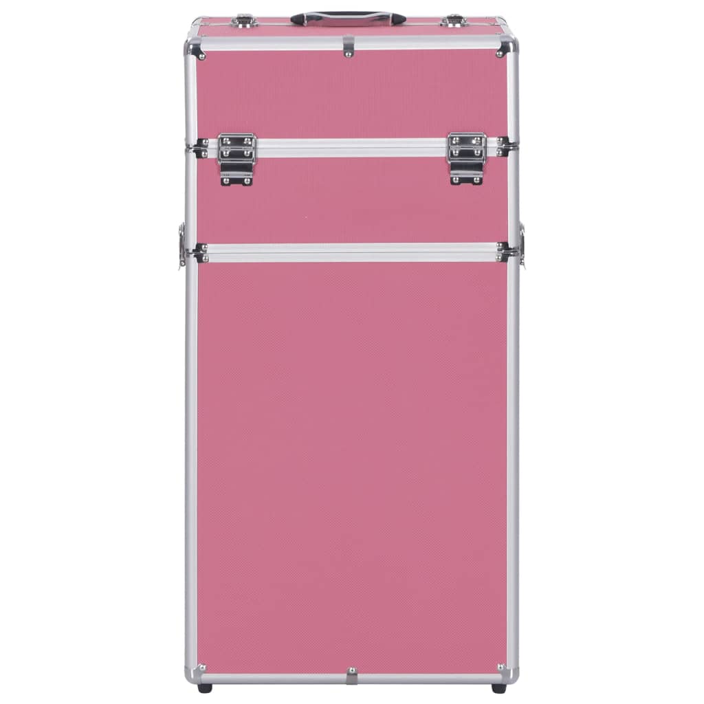 Make-up trolley aluminium roze