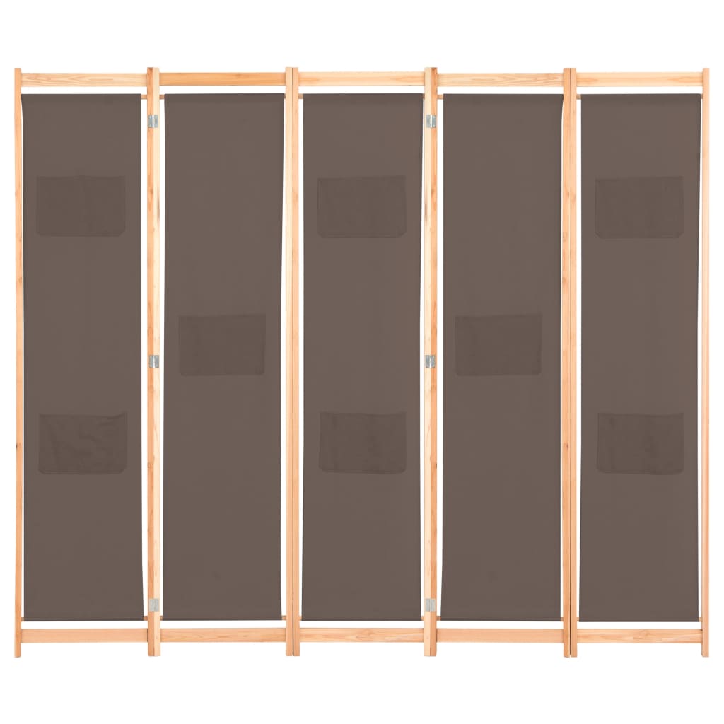 Kamerscherm Met Panelen 200X170X4 Cm Stof 5 Bruin