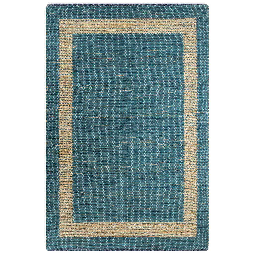 Vloerkleed Handgemaakt 160X230 Cm Jute Blauw 160 x 230 cm