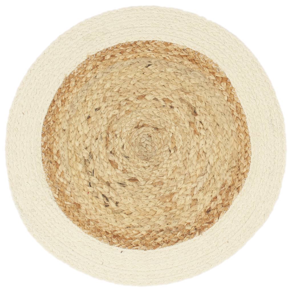 Placemats 4 St Rond 38 Cm Jute En Katoen Natuurlijk Bruin