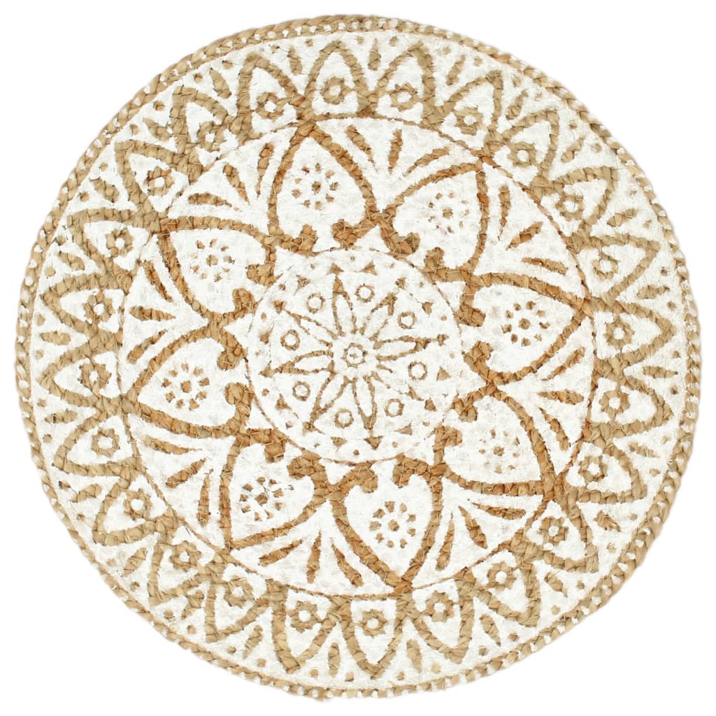 Placemats 4 St Rond 38 Cm Jute Wit 4