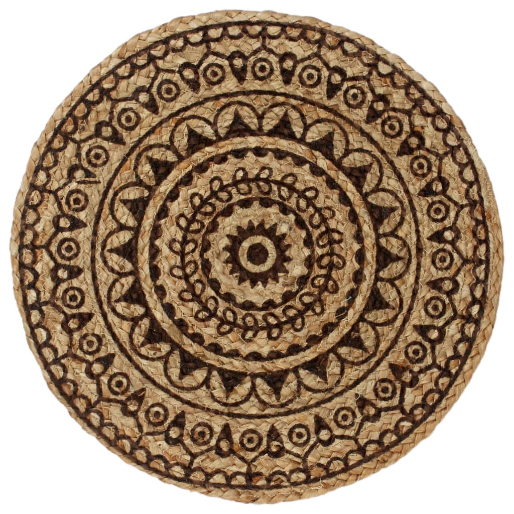 Placemats 4 St Rond 38 Cm Jute Donkerbruin Donkerbruin