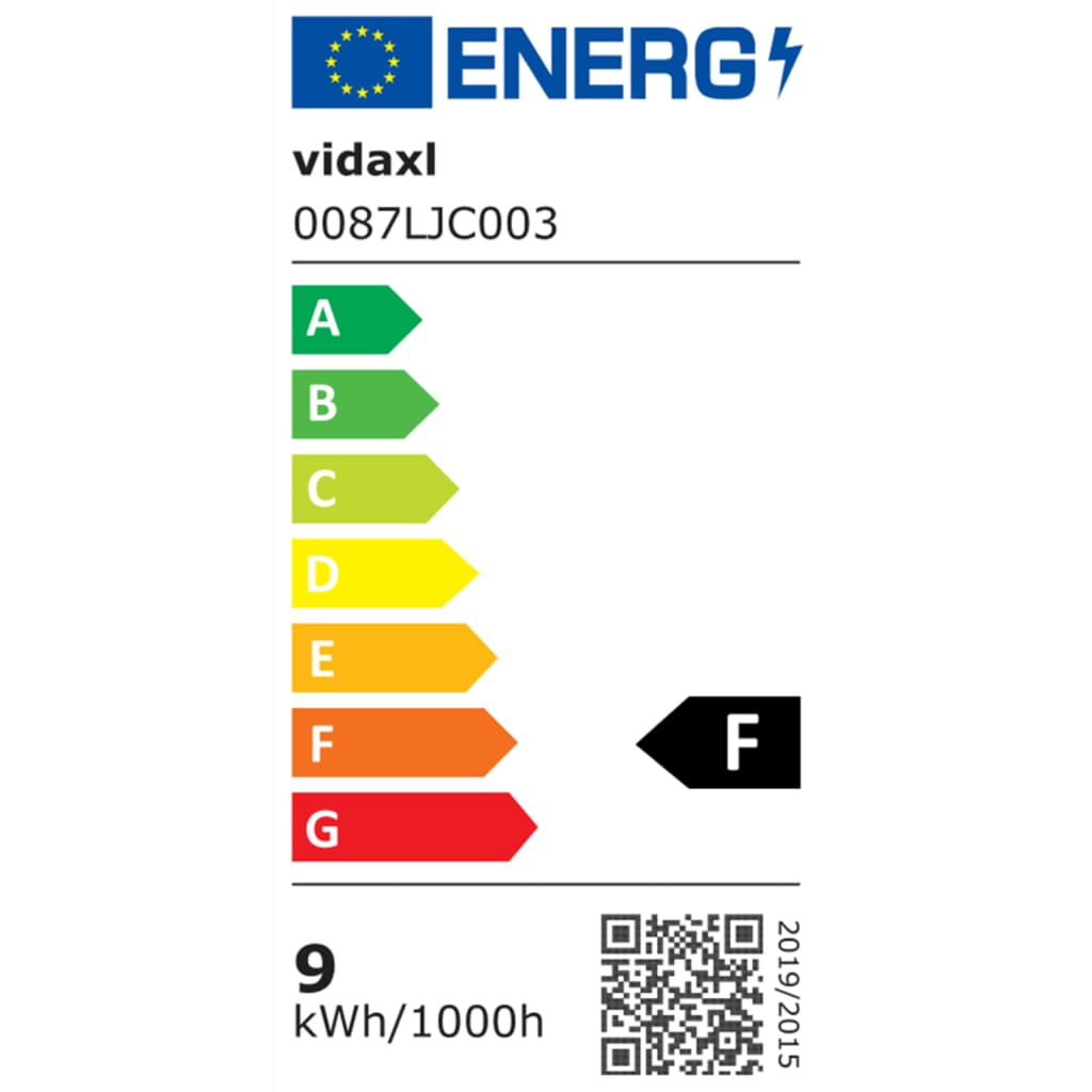 Led-Buitenlamp 9 W Ovaal Zwart 16 x 10 x 80 cm