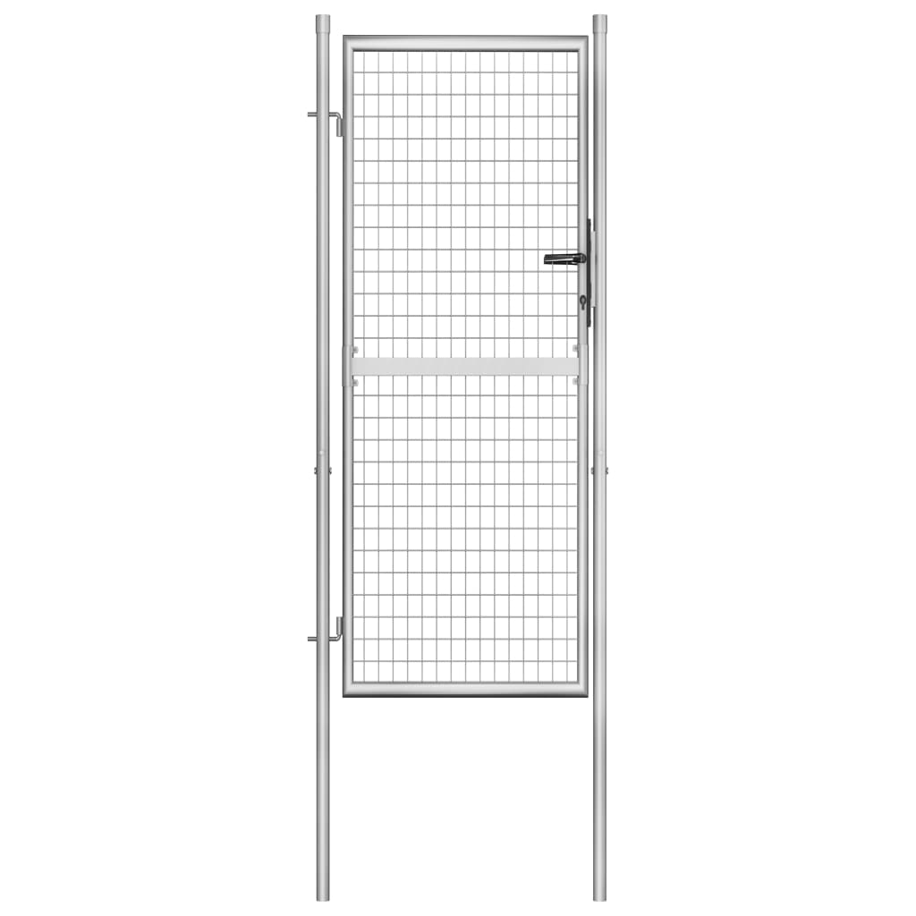 Poort 105x250 cm gegalvaniseerd staal zilverkleurig