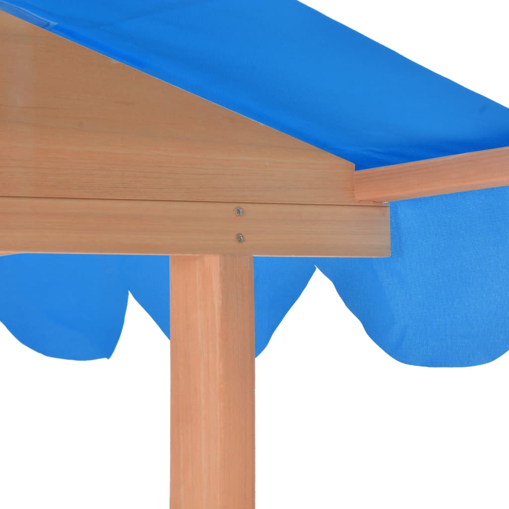 Kinderspeelhuis met zandbak UV50 vurenhout blauw