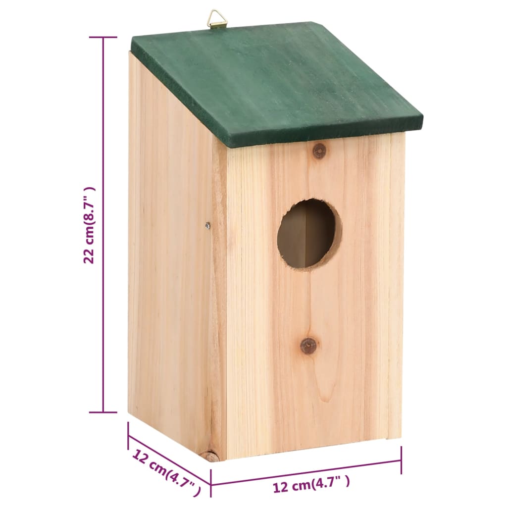 Vogelhuisjes 8 st 12x12x22 cm hout