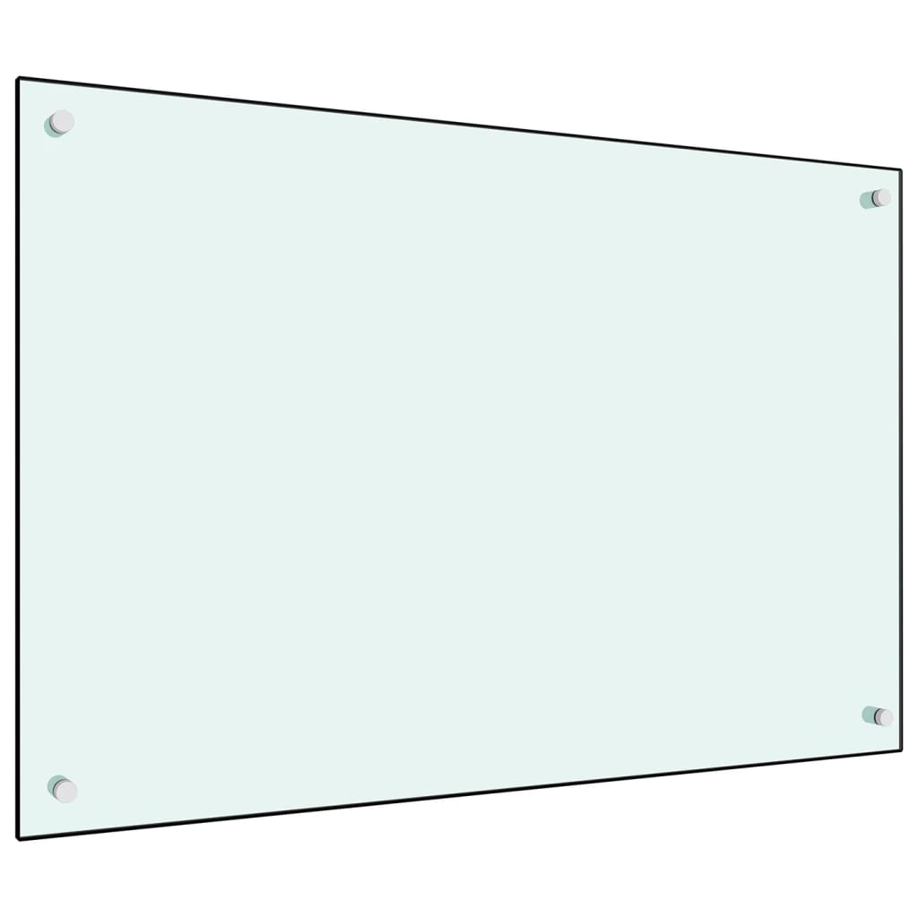 Spatscherm keuken 90x60 cm gehard glas wit