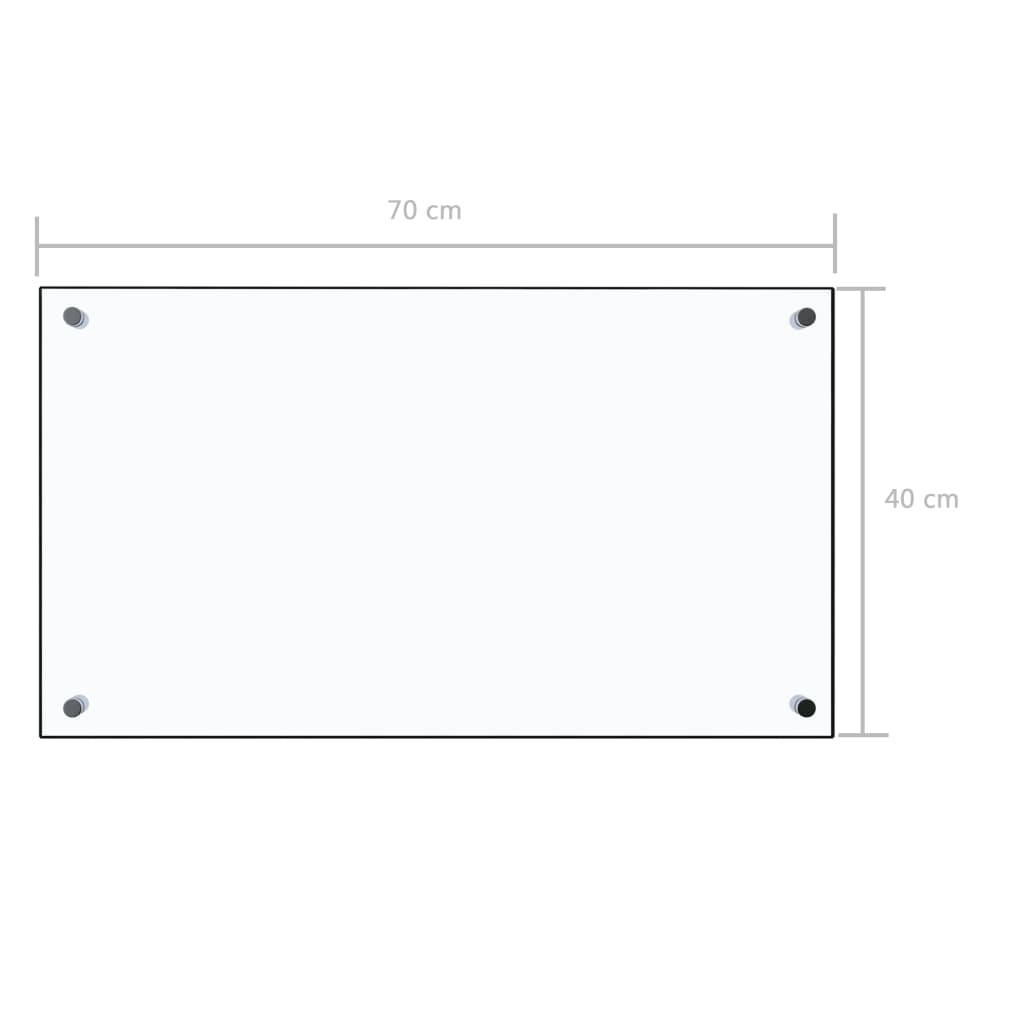 Spatscherm keuken 70x40 cm gehard glas transparant