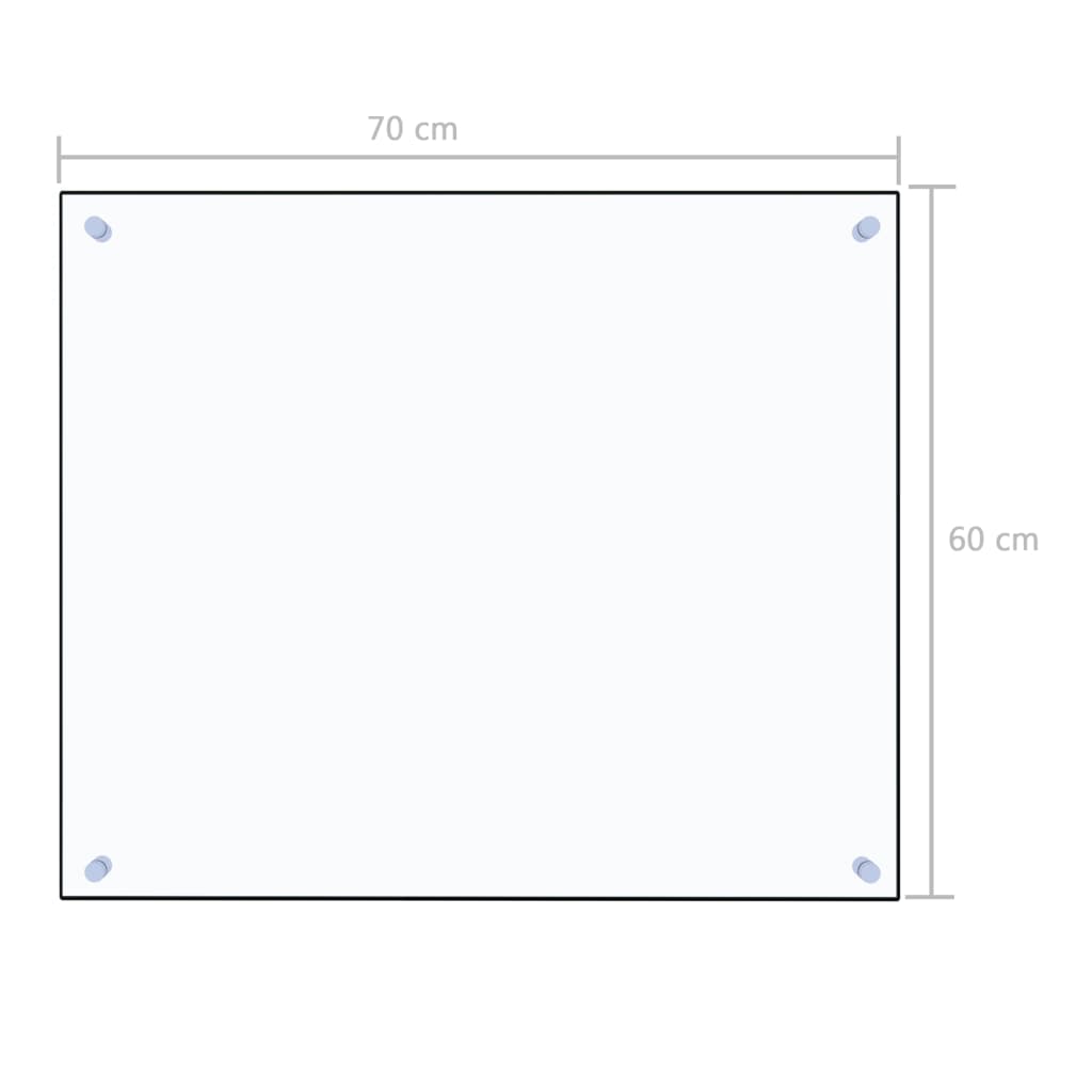 Spatscherm keuken 70x60 cm gehard glas transparant