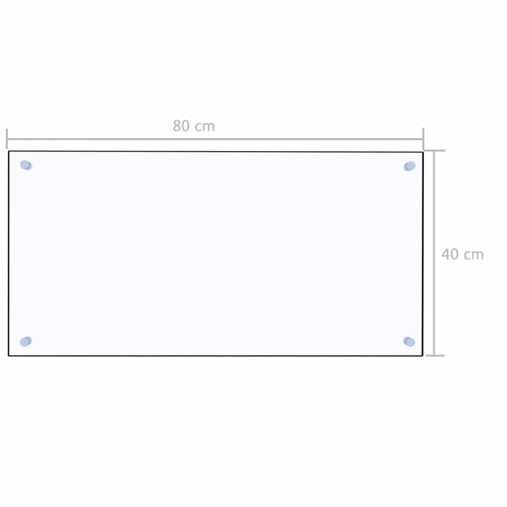 Spatscherm keuken 80x40 cm gehard glas transparant