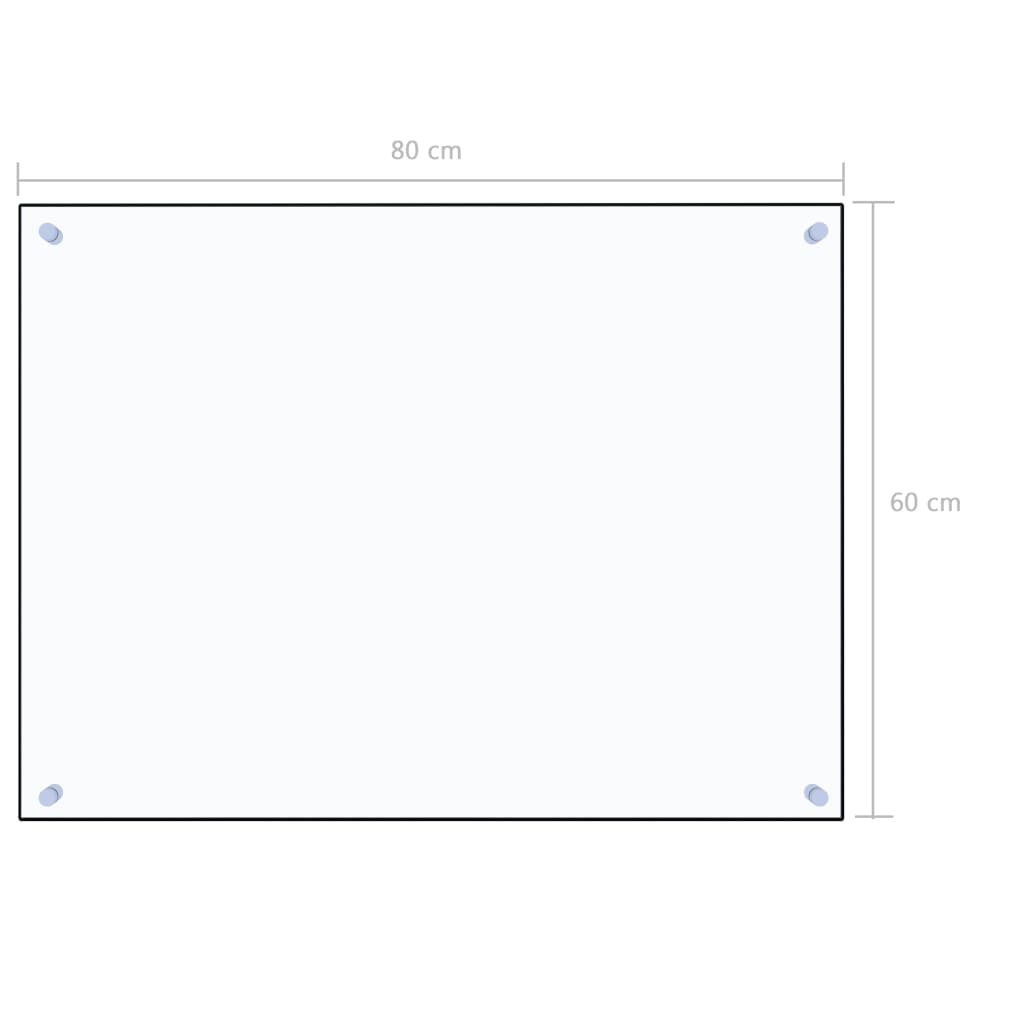 Spatscherm keuken 80x60 cm gehard glas transparant