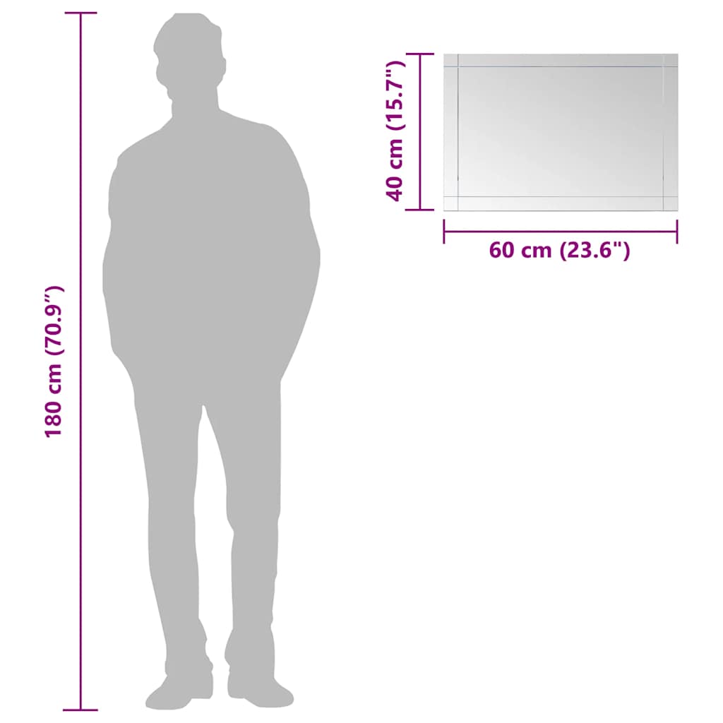 Wandspiegel 60x40 cm glas