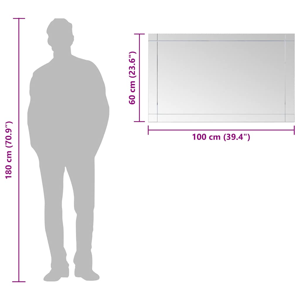 Wandspiegel 100x60 cm glas