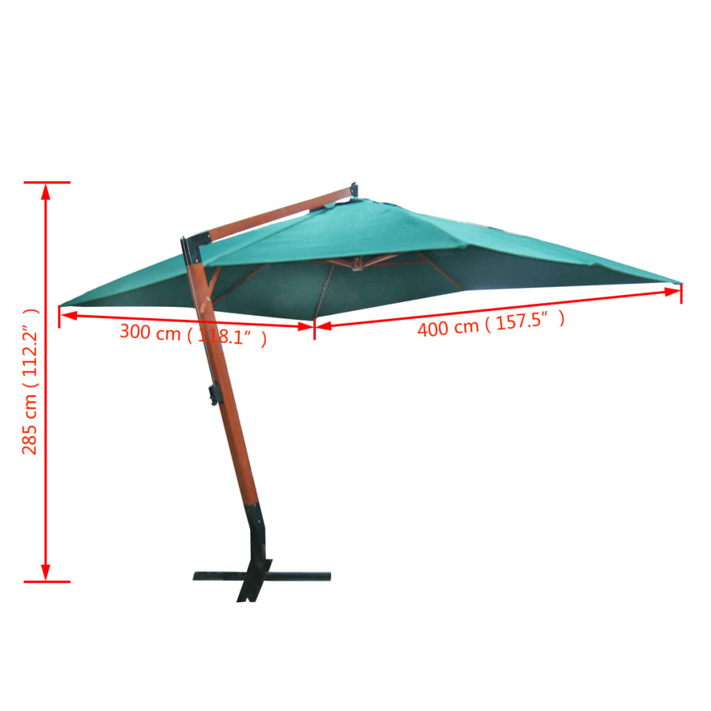 Zweefparasol Melia 300X400 Cm Groen