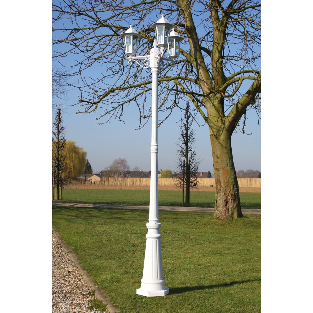 Tuinlantaarn Kingston 3-arms 215 cm wit