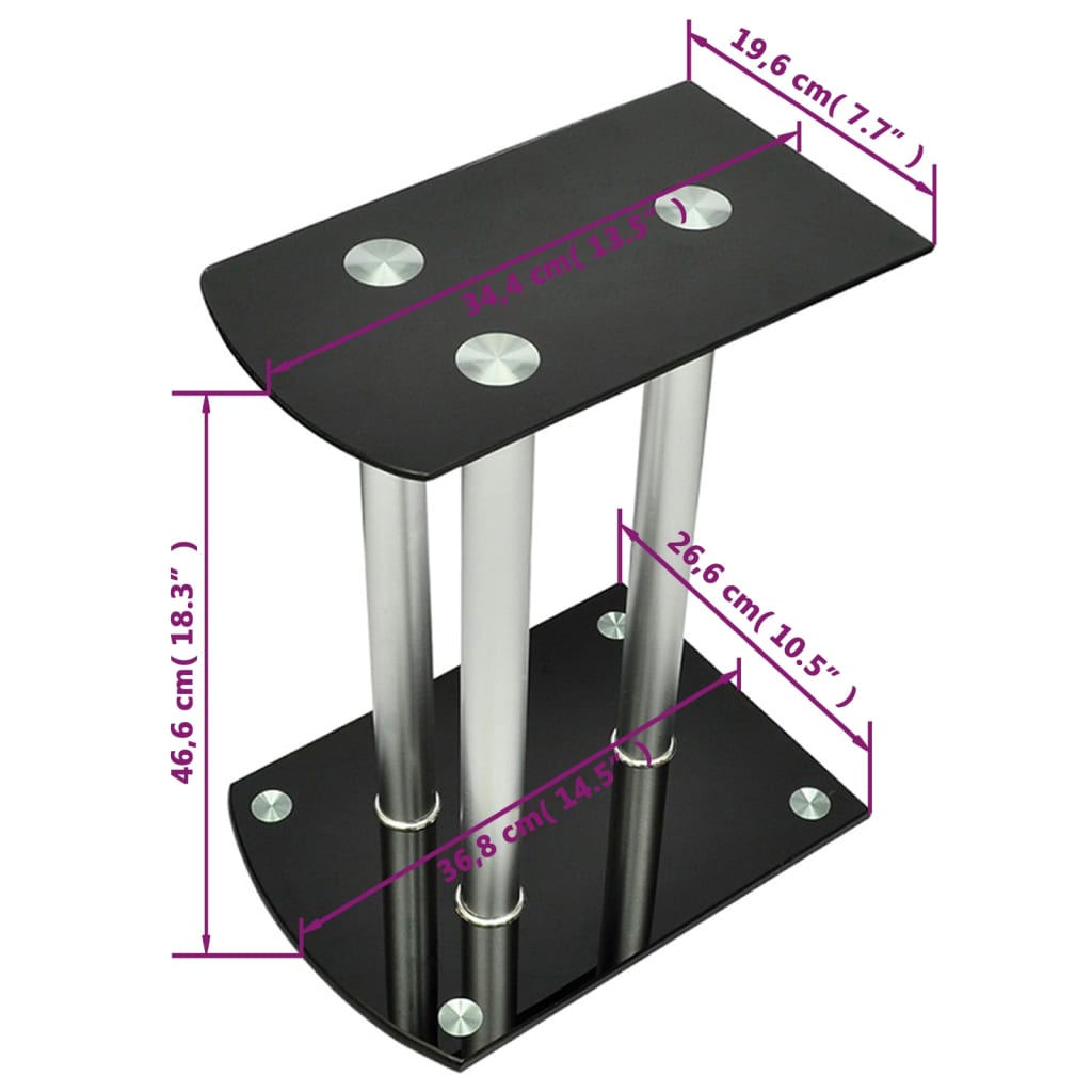 Speaker standaard Vocal set van 2 zwart glas