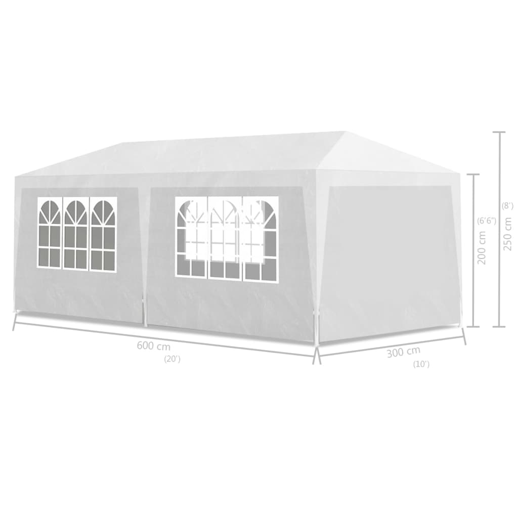 Partytent 3 x 6 m Wit