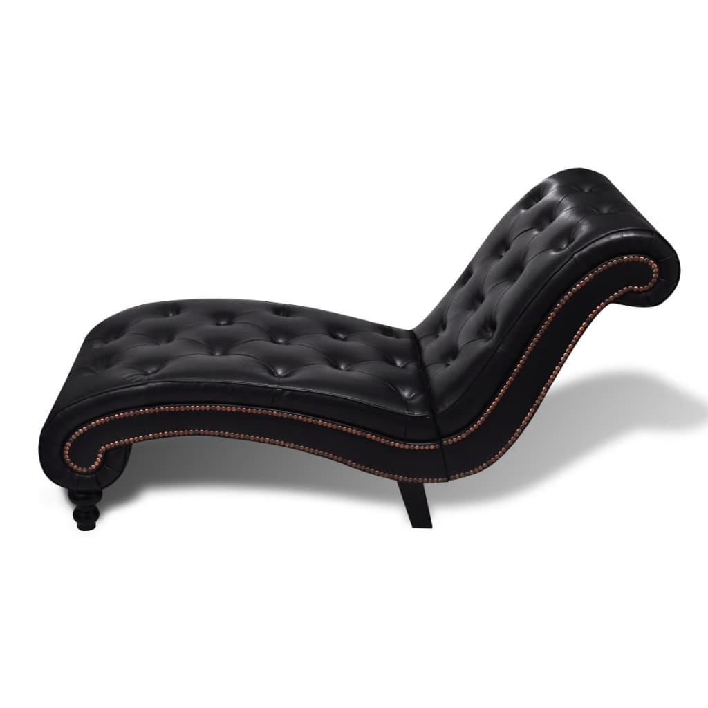 Chaise longue kunstleer bruin