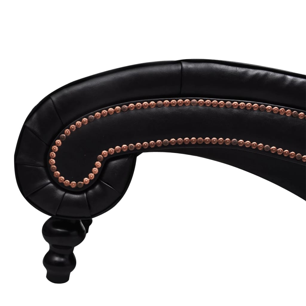 Chaise longue kunstleer bruin