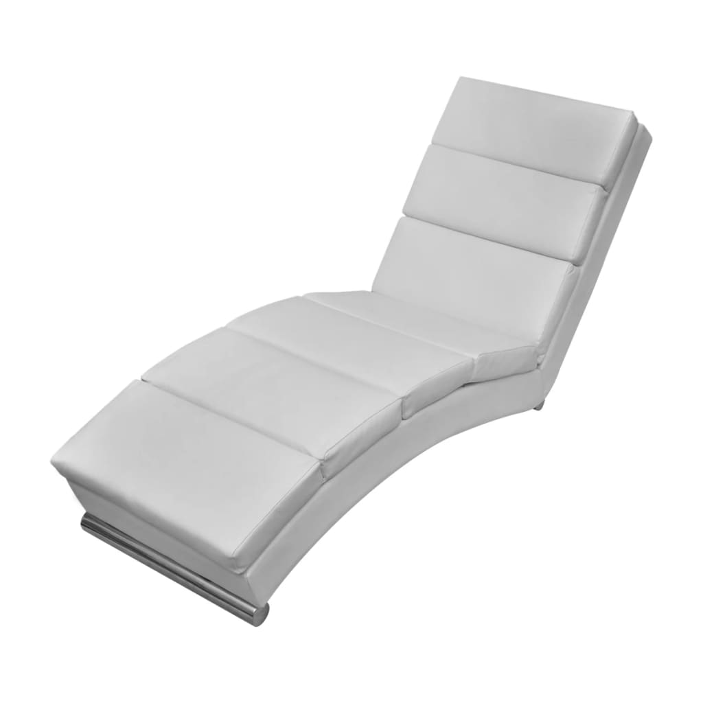 Chaise longue kunstleer wit