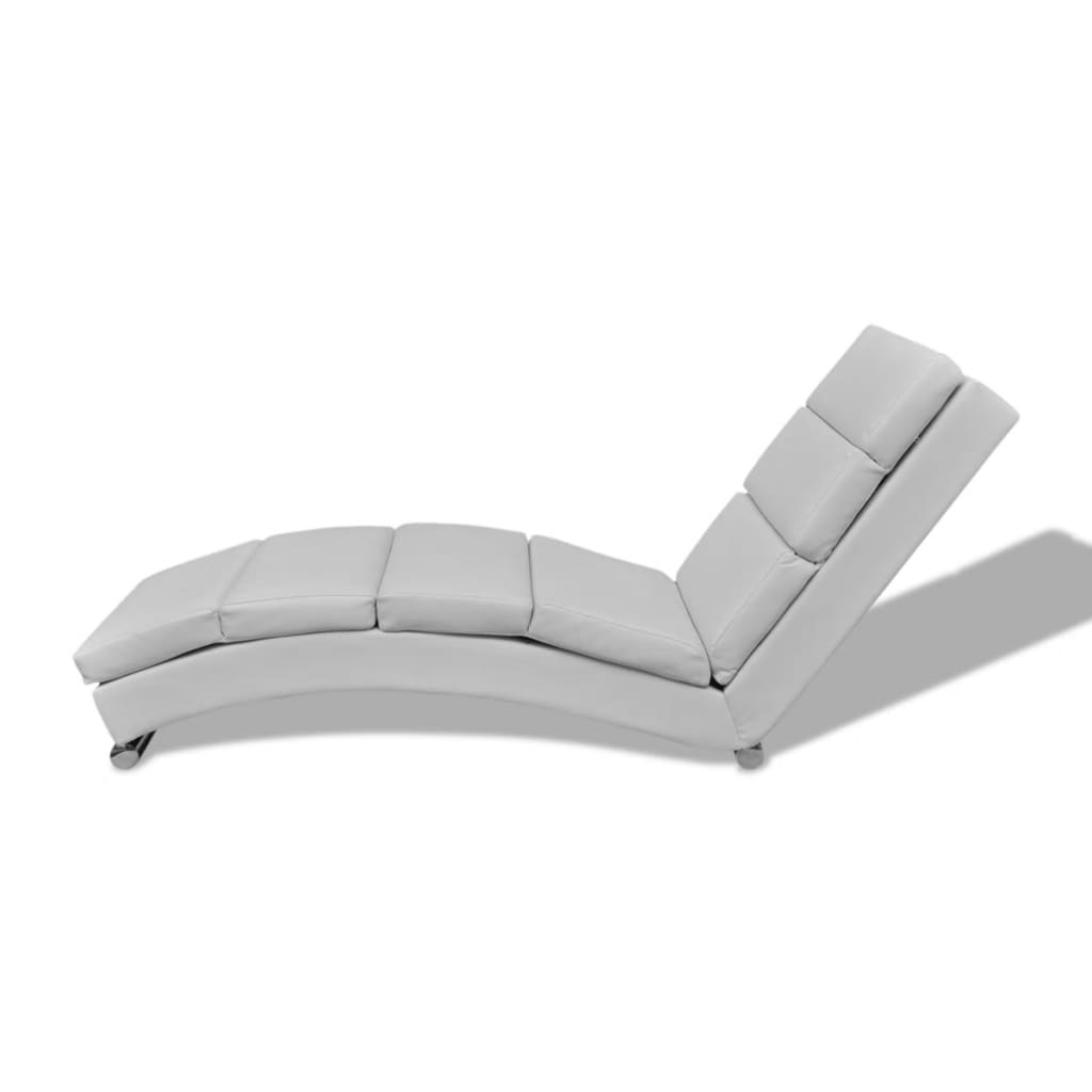 Chaise longue kunstleer wit