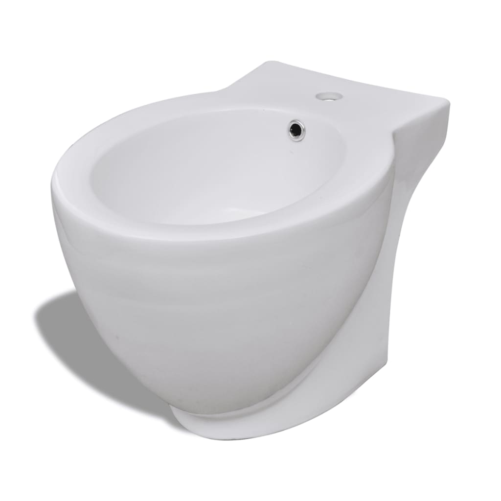 Staand bidet rond keramiek wit