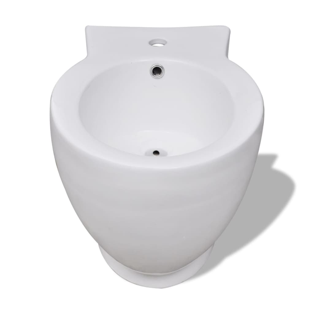 Staand bidet rond keramiek wit