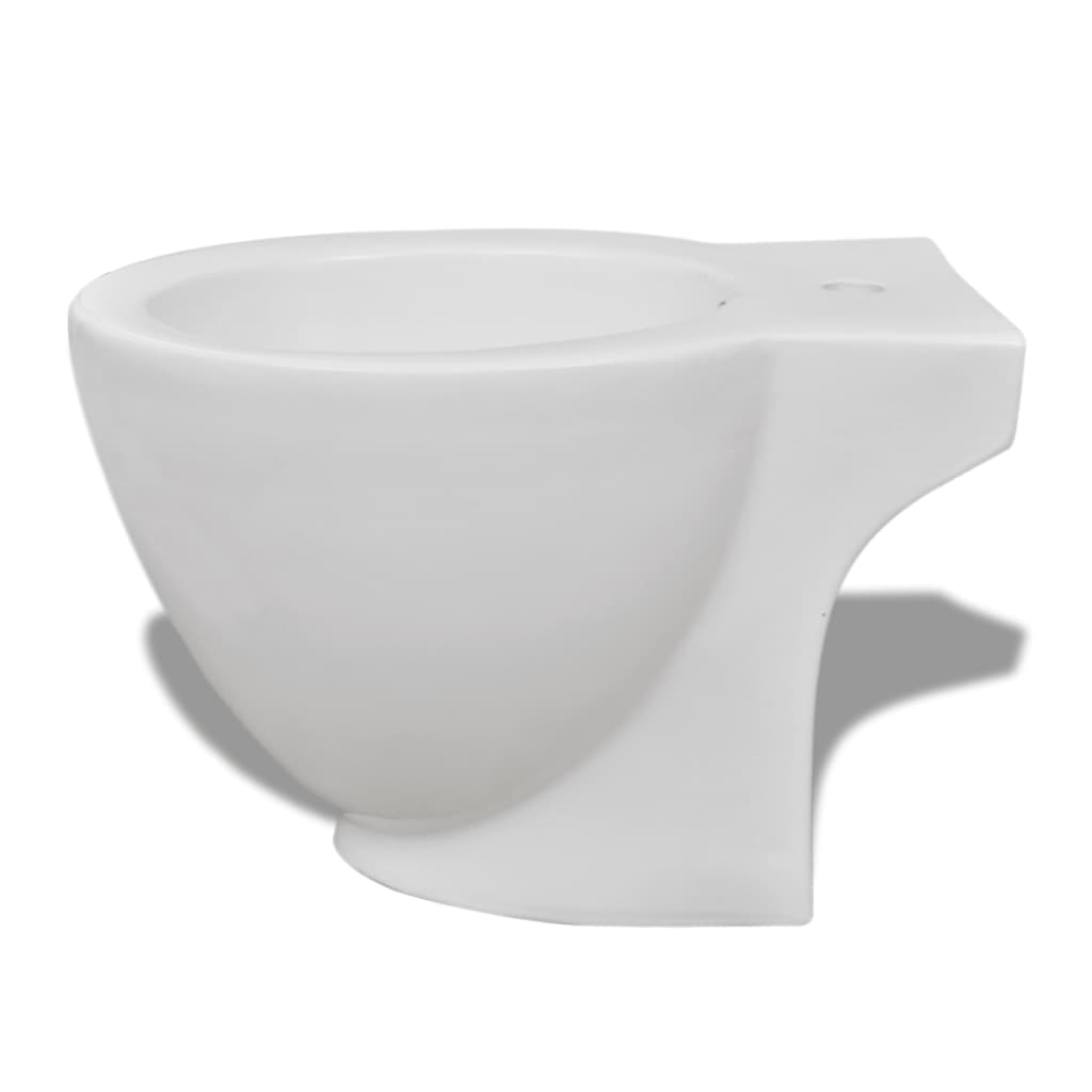 Staand bidet rond keramiek wit