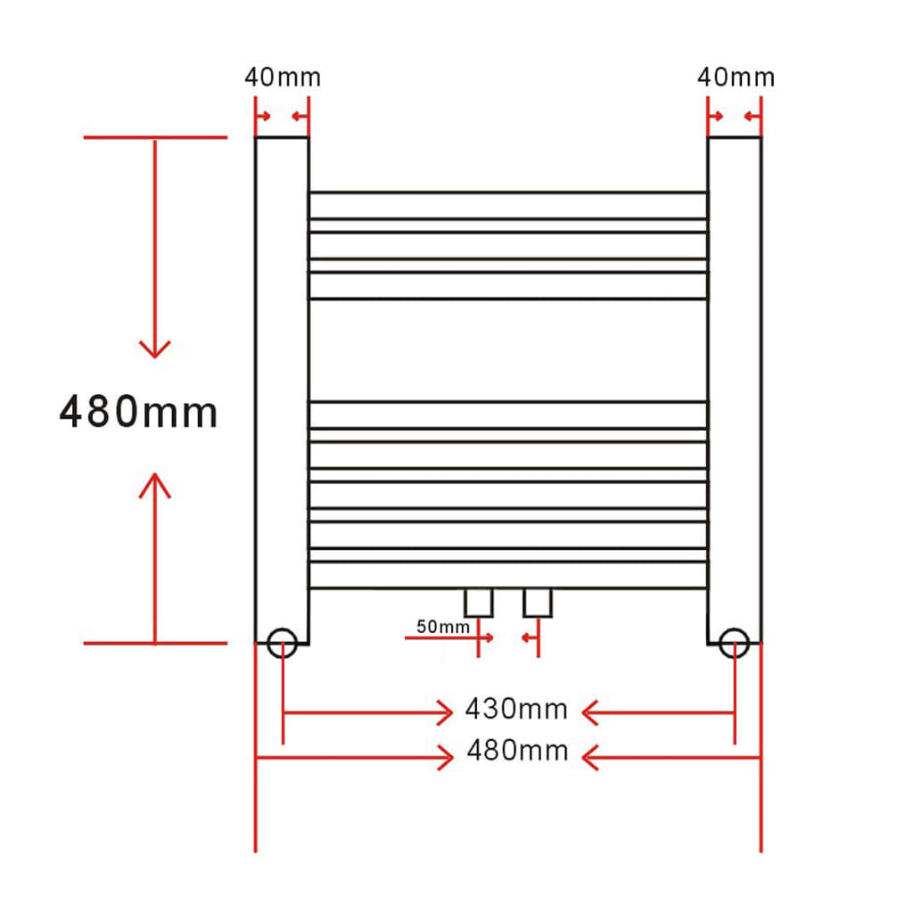 Radiator/handdoekenrek curve 480x480 mm