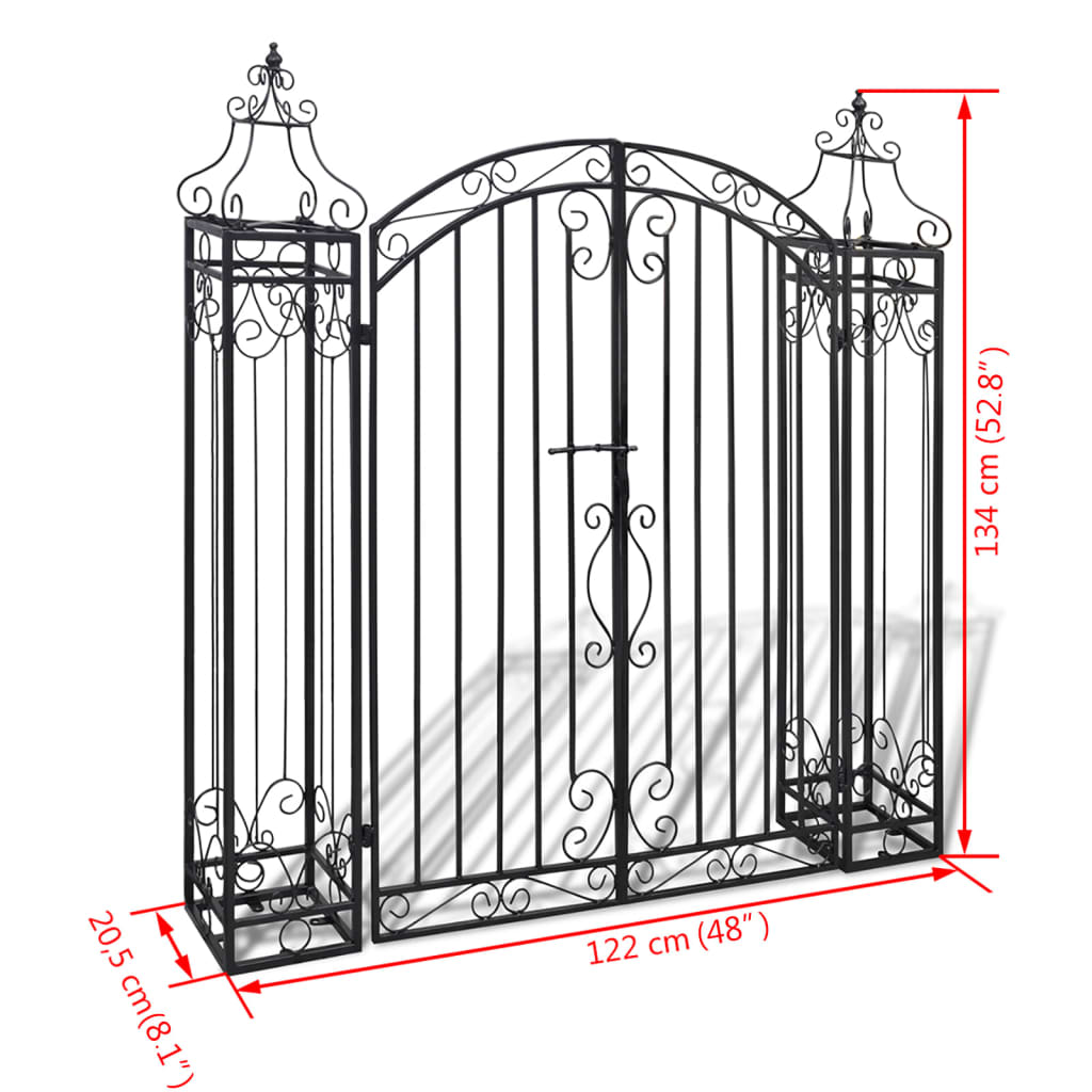 Poort decoratief 112x20,5x134 cm smeedijzer