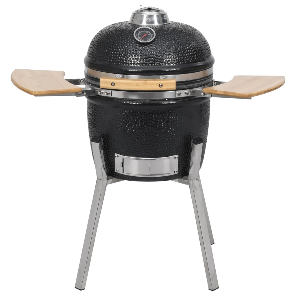 Kamado Barbecue 76 Cm Keramiek Zwart