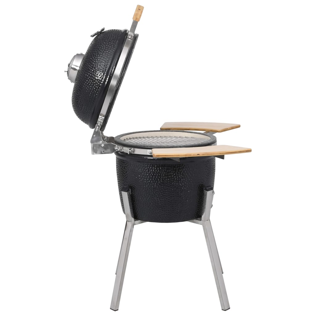 Kamado Barbecue 76 Cm Keramiek Zwart