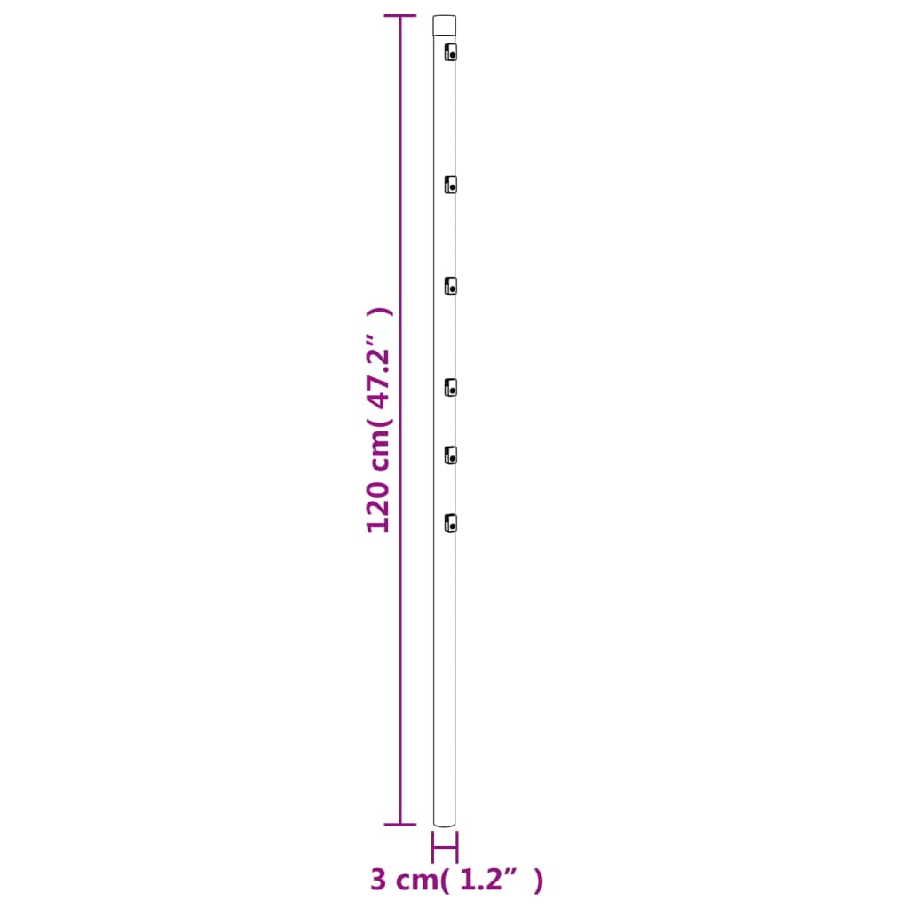 Schuttingpalen 15 st 120 cm gegalvaniseerd staal zilverkleurig