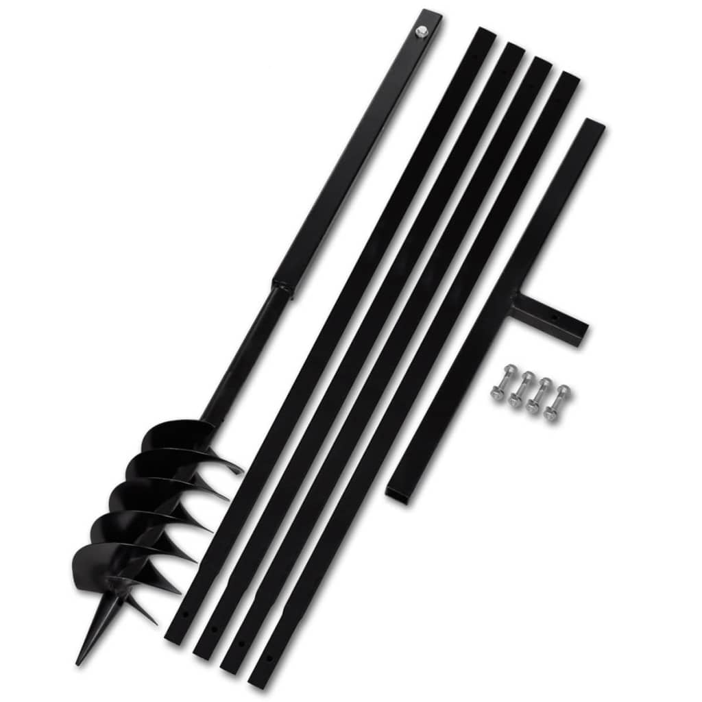 Grondboor met handvat 120 mm en verlengstukken 5 m (staal)