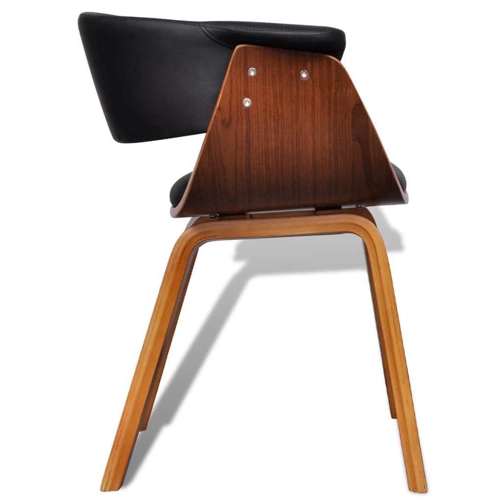 Eetkamerstoelen 2 st gebogen hout en kunstleer