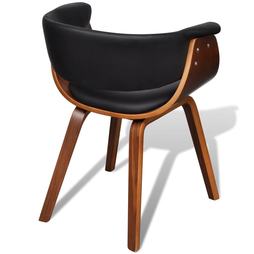 Eetkamerstoelen 2 st gebogen hout en kunstleer