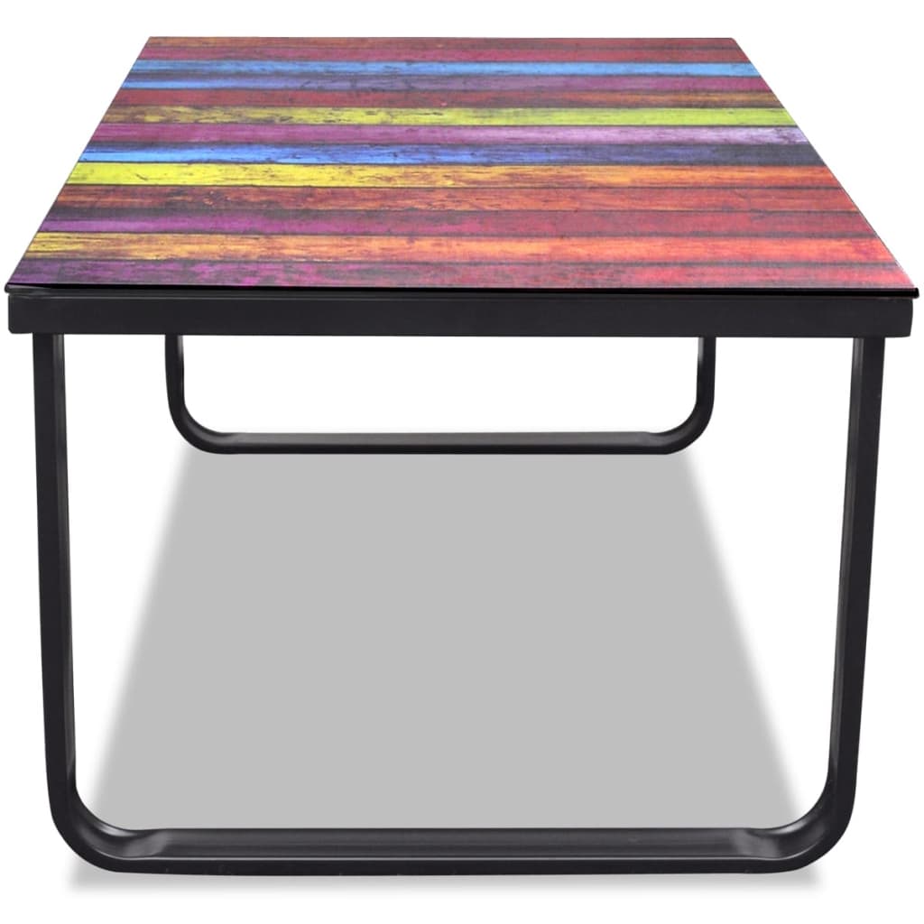 Salontafel Met Regenboog-Print Glazen Tafelblad Regenboog