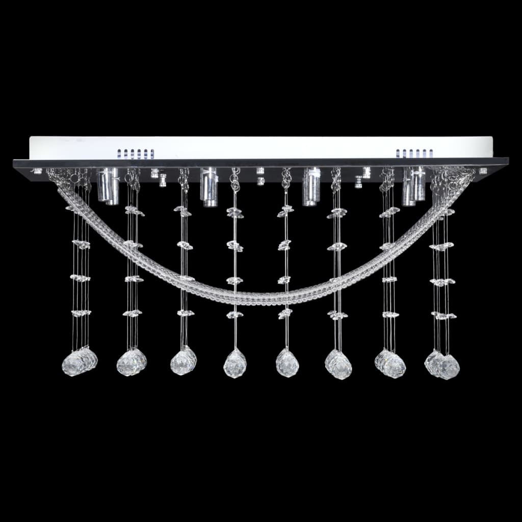 Plafondlamp met glinsterende glas kristallen kralen 8xG9 29 cm