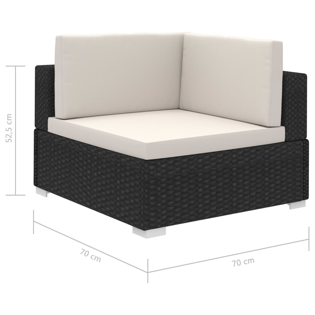 8-Delige Loungeset Met Kussens Poly Rattan Zwart