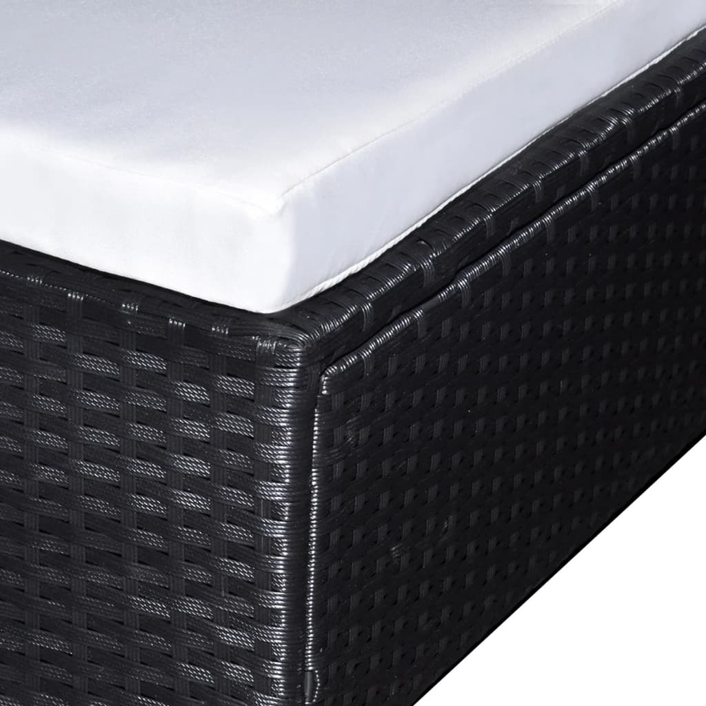 6-Delige Loungeset Met Kussens Poly Rattan Zwart