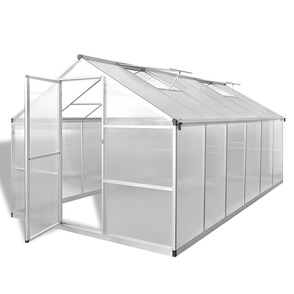 Tuinkas Versterkt Aluminium Met Basisframe 9,025 M² 1 361 x 250 x 195 cm