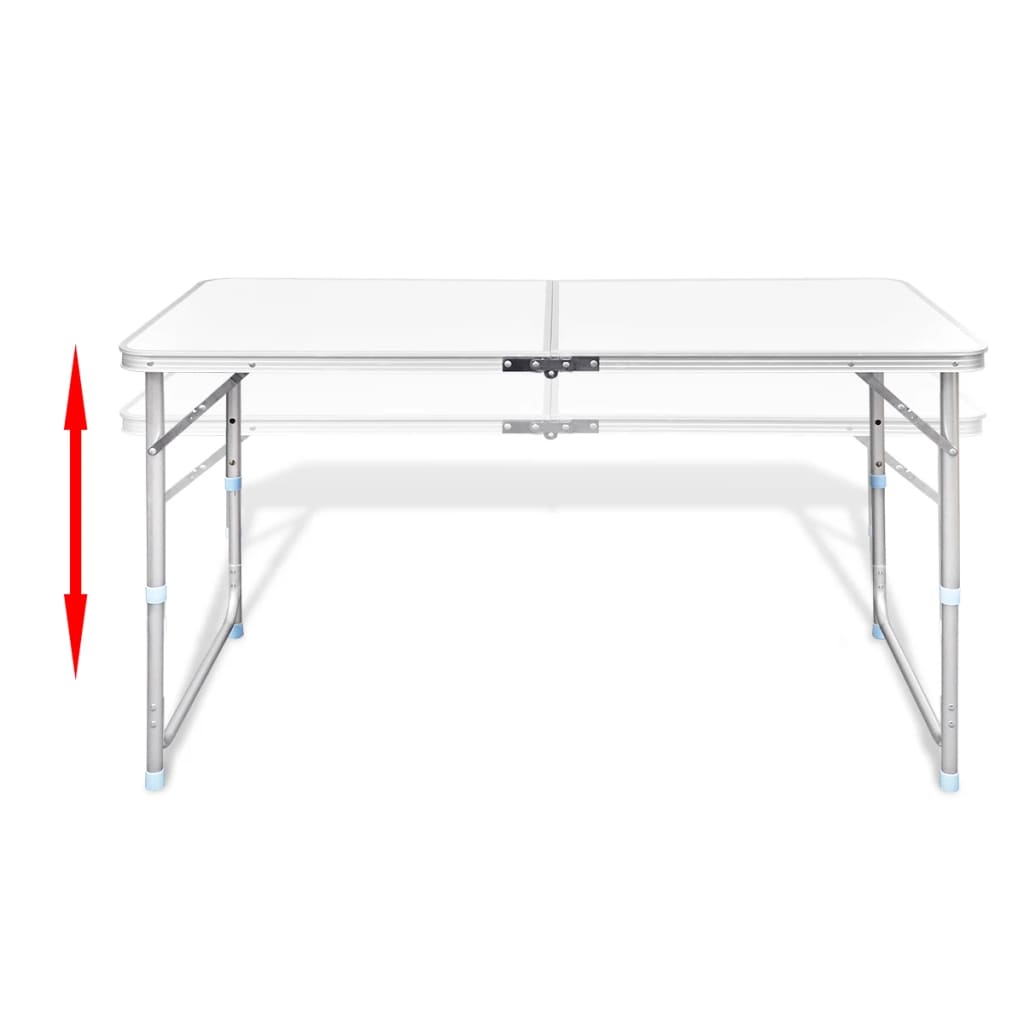 Campingtafel inklapbaar en verstelbaar aluminium 120 x 60 cm 4 stoelen