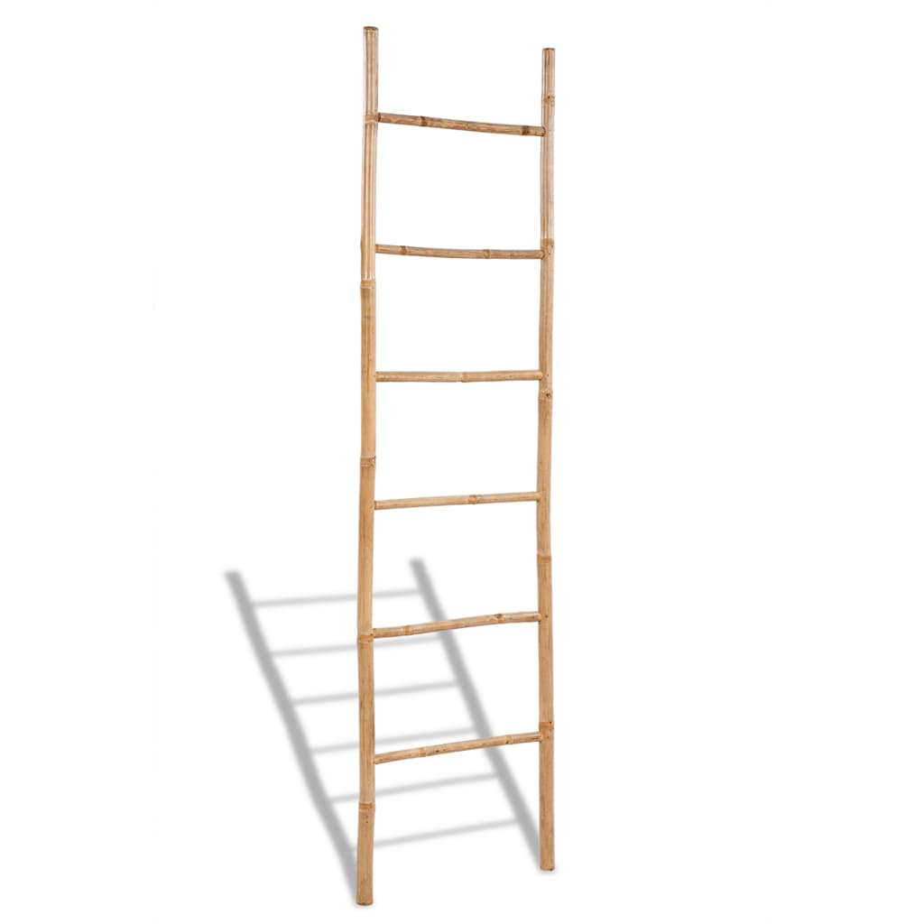 Handdoekenladder Met 6 Sporten Bamboe 190 cm