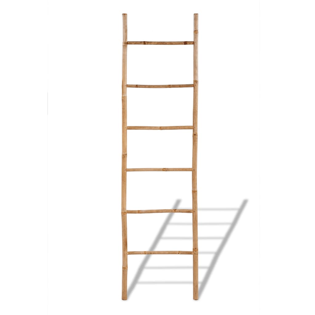 Handdoekenladder Met 6 Sporten Bamboe 190 cm