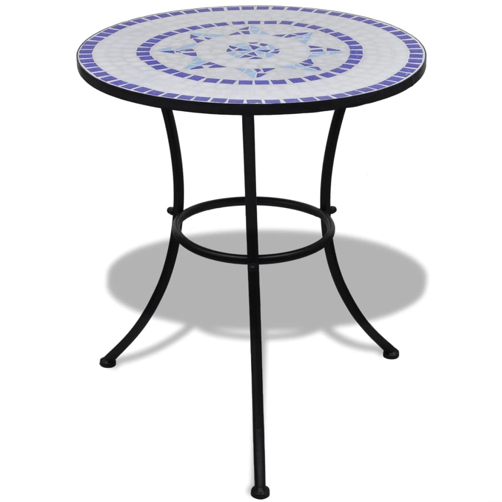 Bistrotafel 60 Cm Mozaïek En Wit 60 x 70 cm Blauw